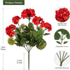 Lifelike faux silk red flowers bouquet with adjustable leaves and branches