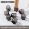 S-Black silicone furniture leg pads with felt bottoms shown on a white surface.