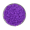 A circular display of purple water beads.