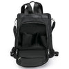 Black women's anti-theft water-resistant nylon backpack with multiple compartments