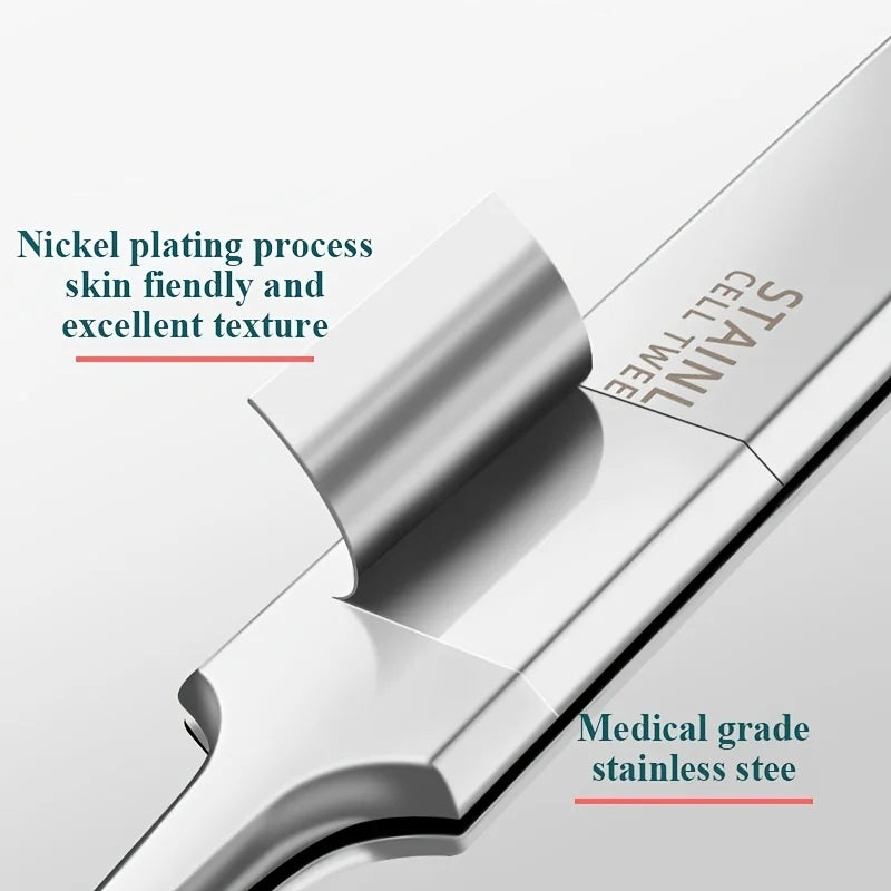 Medical grade stainless steel tweezers used for a nickel plating process to achieve skin-friendly texture.