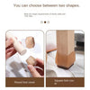Two shapes of silicone furniture leg pads with felt bottoms shown for scratch protection: round and square.