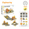 A box of Mag Paradise engineering tiles for building a train track and electric sliding car model.