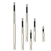 A set of magnetic PH2 screwdriver bits with 1/4 hex shank in silver color.