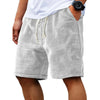 Shorts casuales de hombre en tejido waffle gris claro con cordón