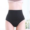 A model wearing black high-waist tummy control butt lifter thong shaper underwear.