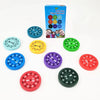 Fargerike matte-fakta-fidget-spinnere i ulike farger og design.