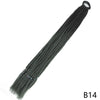 A dark gray gradient pre-braided ponytail extension with an elastic band.