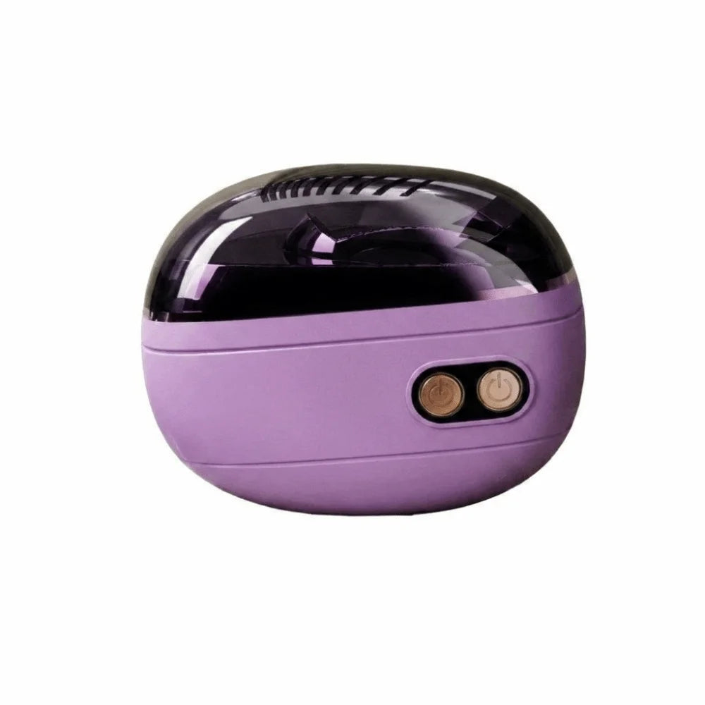 A purple and black rechargeable electric nail clipper and grinder with an adjustable 2-speed control.