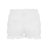 White ruffled tiered shorts for women