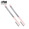 A pair of pink, spring-loaded battle ropes for home workouts.