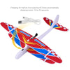 Red and white foam glider airplane toy with a charging cable
