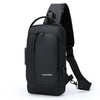 Bolso bandolera antirrobo para hombre, con correa de hombro y puerto de carga USB