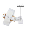 White and tan strap device used as a voltage interface to increase fastness for big toe alignment.