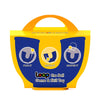 A yellow U-shaped loop ball skill toy with a handle, designed for coordination and fun.