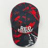 A dark baseball cap featuring a red and black camouflage pattern with the text Red Friday embroidered on the front.