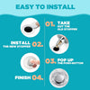 Instructions for easily installing a new push-type drain stopper in a sink or bathtub.
