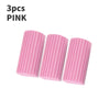 Tres esponjas de limpieza de PVA rosadas con estrías, mostradas una al lado de la otra.