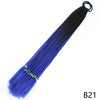A long, dark blue pre-braided ponytail extension with a black elastic band and a silver clip.