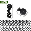 100 clipsas de plástico negro resistente para toldo, sujeción de lonas y mallas.