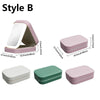 A set of three LED lighted makeup cases in white, pink, and green with a mirror cover.