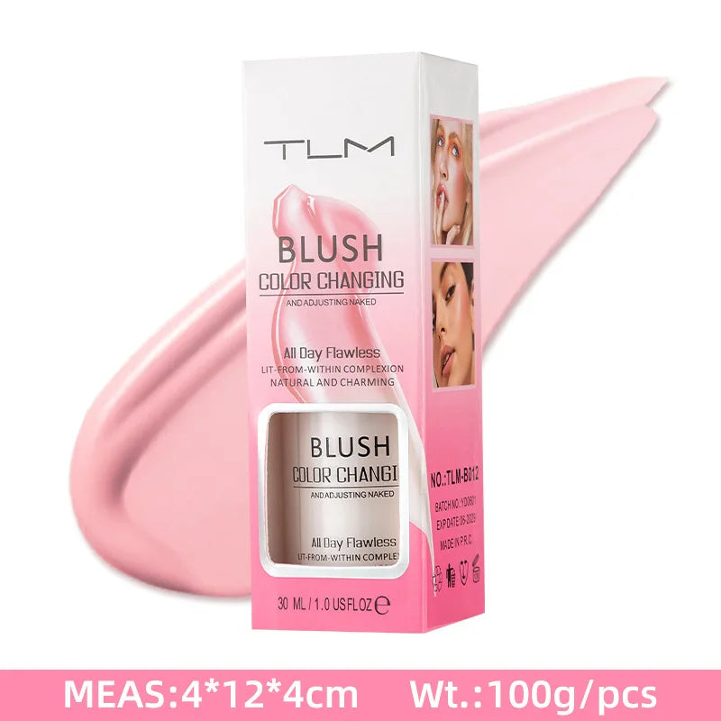 A box of TLM Blush Color Changing Liquid Foundation with a matte concealer finish.