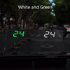 A digital display showing 24 in green and white on a dark background, likely from a portable HUD GPS speedometer.