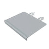 A gray silicone feeding placemat with a teething edge and mounting tabs.