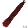 A gradient red pre-braided ponytail extension with an elastic band.