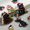 Colección de llaveros acrílicos de gatos negros en colores y diseños festivos para hacer joyería