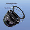 A black magnetic speaker is shown with a transparent lid and an attached magnetic coil and attraction plate.