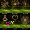 A collection of DIY solar lawn lights featuring windmills, dandelions, garlands, lanterns, hearts, and fireworks.