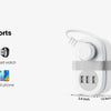 A diagram showing smart USB ports for various devices like tablets, earphones, smart watches, power banks, and cell phones.